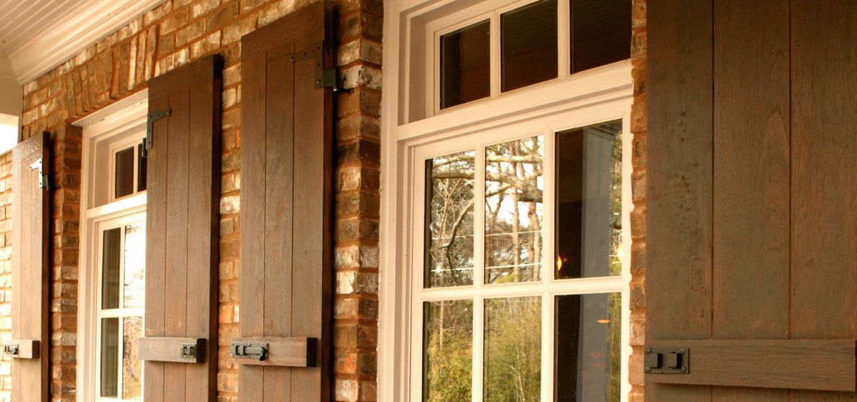 European Board and Batten Shutters with Breadboard Top